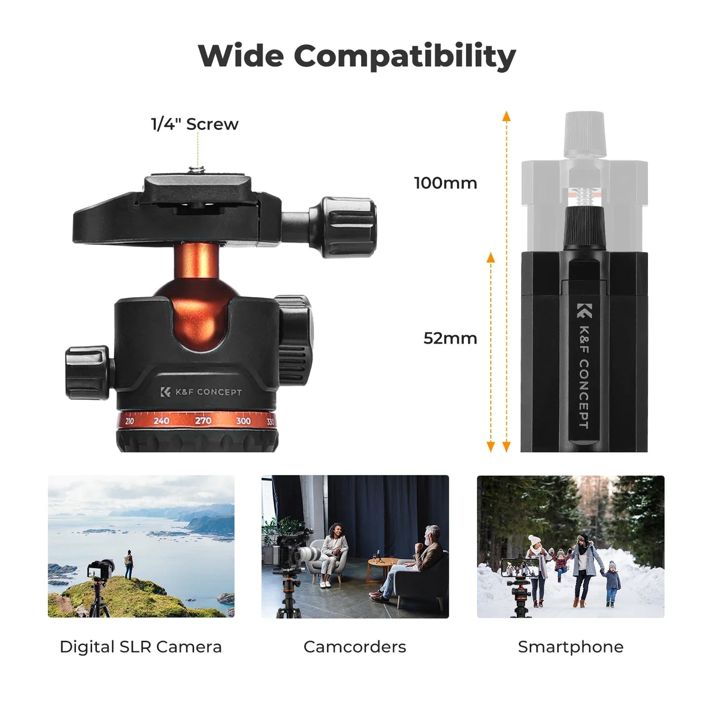 Lightweight Tripod for Cameras – 178cm Height