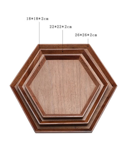 Hexagonal Fruit Dish in Black Walnut Finish