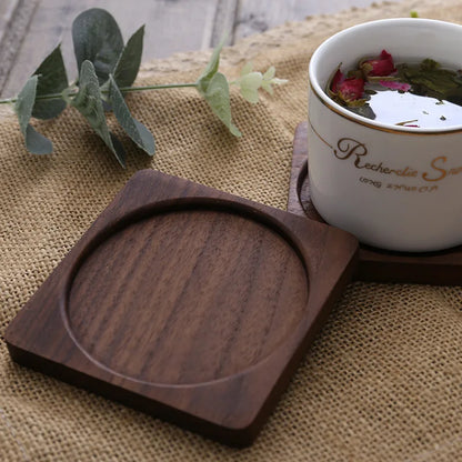 Solid Wood Round Drink Coaster