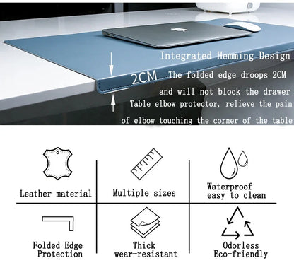 Wrist Support Desk Mat in PU Leather