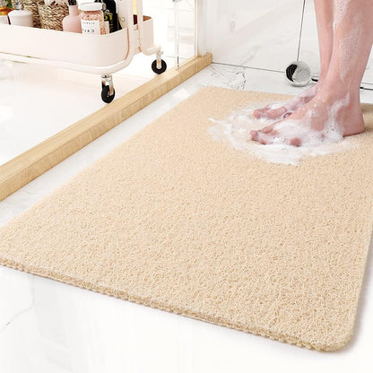 Slip-Resistant Bath Mat - Plush Fabric for Ultimate Safety