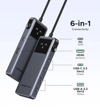 6-Port Docking Station with Multiple Connectivity Options