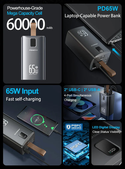 Portable Battery Charger with 60000mAh Capacity