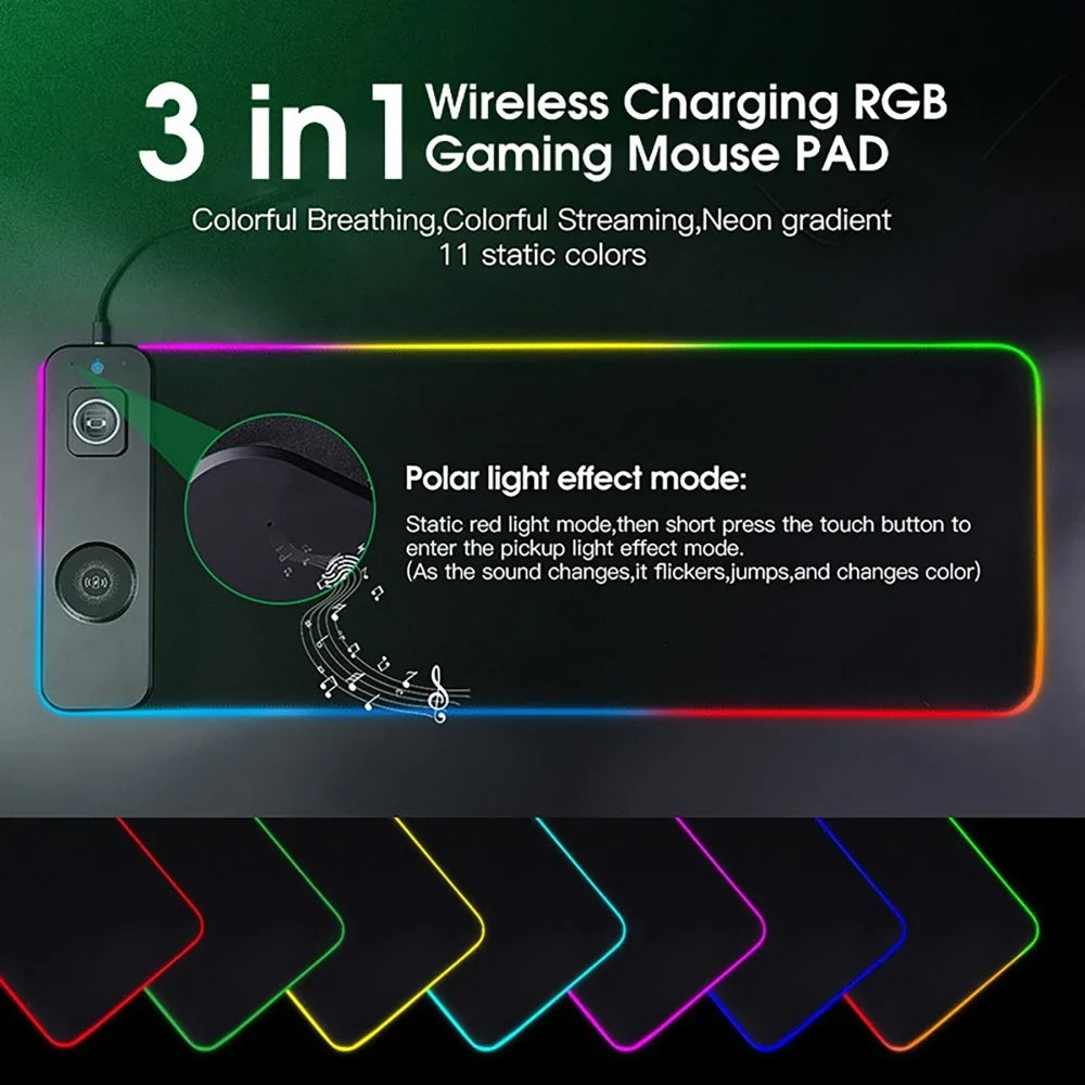3-in-1 Wireless Charging Mouse Pad