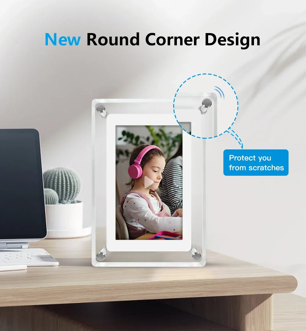 Sleek Wireless Digital Photo Display with Rechargeable Battery