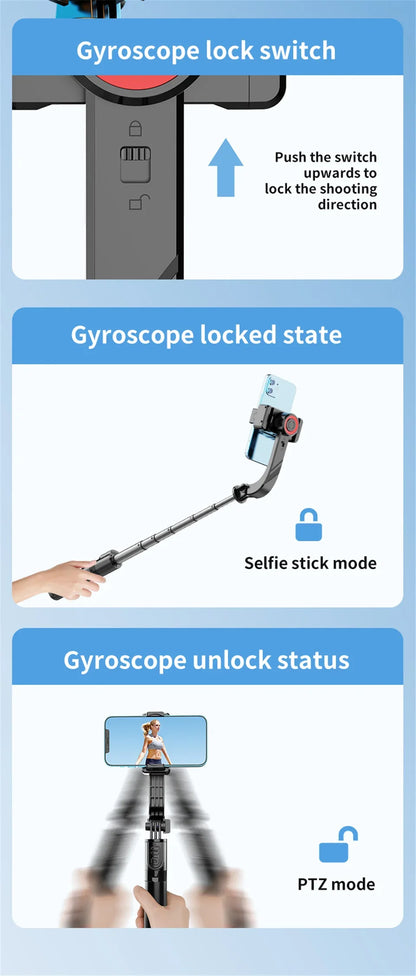 Wireless Gimbal Tripod Stabilizer with Bluetooth Connectivity