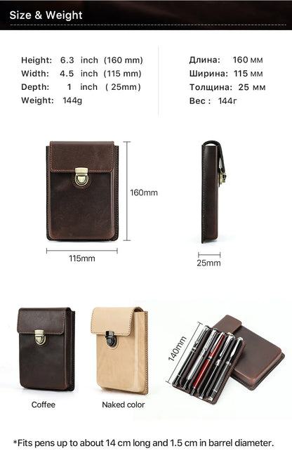 Leather Pen Holder – Handcrafted Cowhide Design