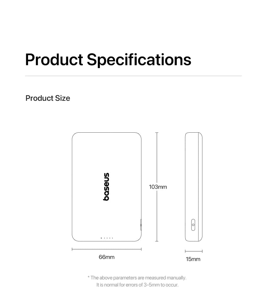 Wireless Power Bank with Magnetic Attachment