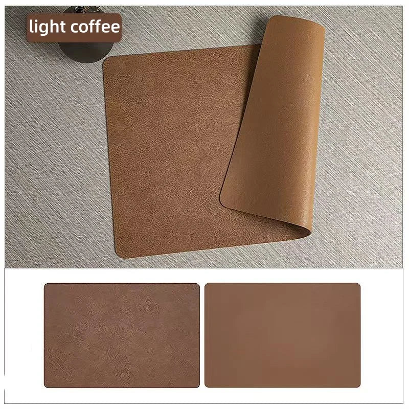 Stylish & Practical Reversible Faux Leather Placemats