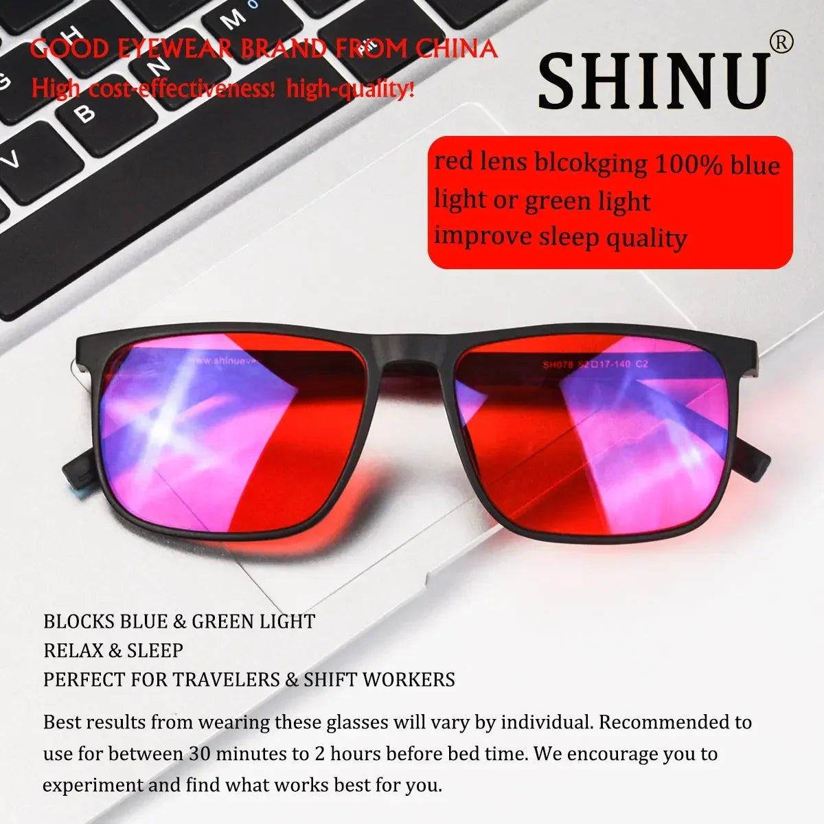 Red Lens Blue Light Blocking Glasses