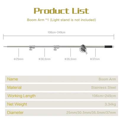 Tripod for Studio Lighting - 2.9M Height Adjustable Stand