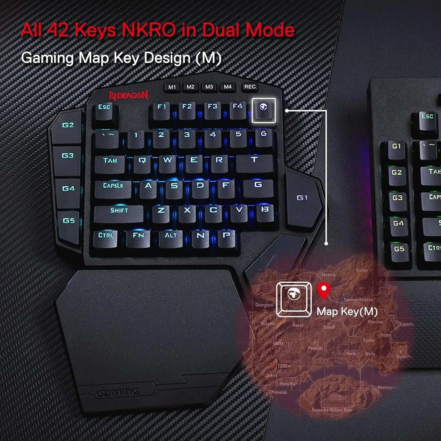 One-Handed Gaming Keyboard K585 PRO in Red Color