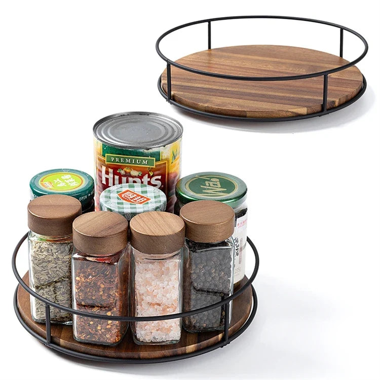 Wooden Turntable Lazy Susan Made from Acacia