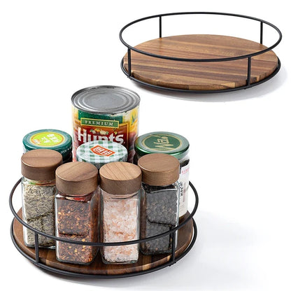Wooden Turntable Lazy Susan Made from Acacia