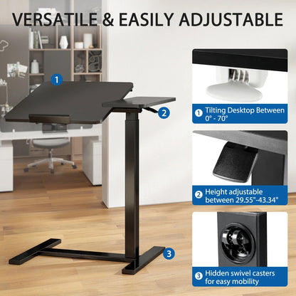 Adjustable Flip-Top Surface Lap Desk for Use Over Bed