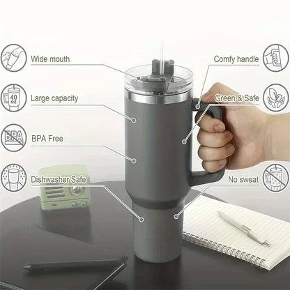 Water Bottle with Straw – Insulated Design