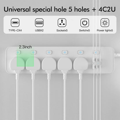 Travel Power Adapter with Multiple Outlets for Global Use