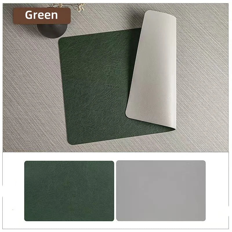 Stylish & Practical Reversible Faux Leather Placemats