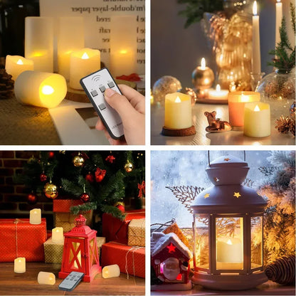 Set of 6 Rechargeable LED Candles with Timer Function