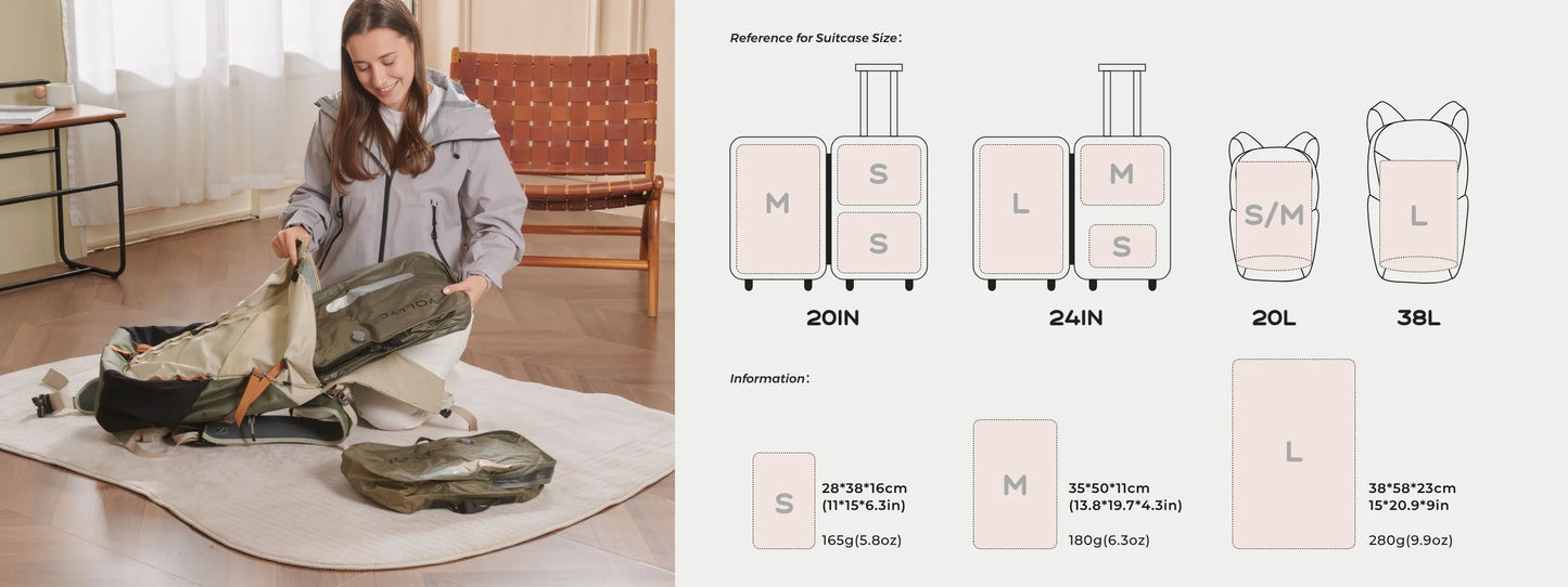 Vacuum Sealed Compression Backpack for Travel