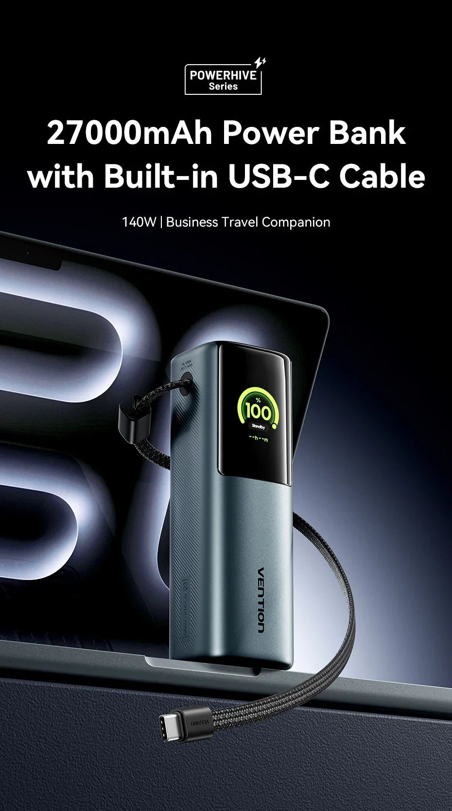 High-Capacity 27000mAh Portable Power Bank Charger