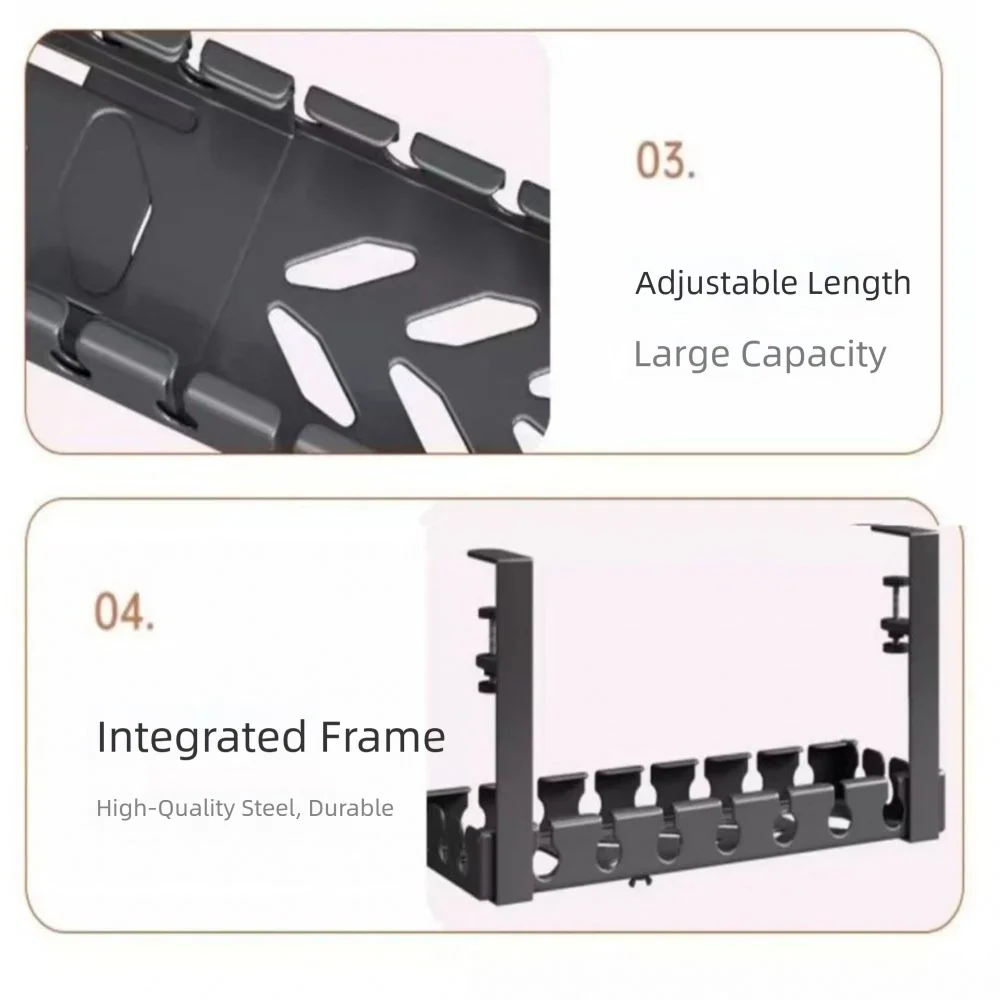 Adjustable Cable Organizer Tray for Under-Desk Use