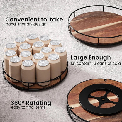 Wooden Turntable Lazy Susan Made from Acacia