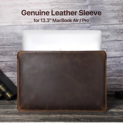 Authentic Leather Laptop Messenger Bag - Handcrafted Cowhide