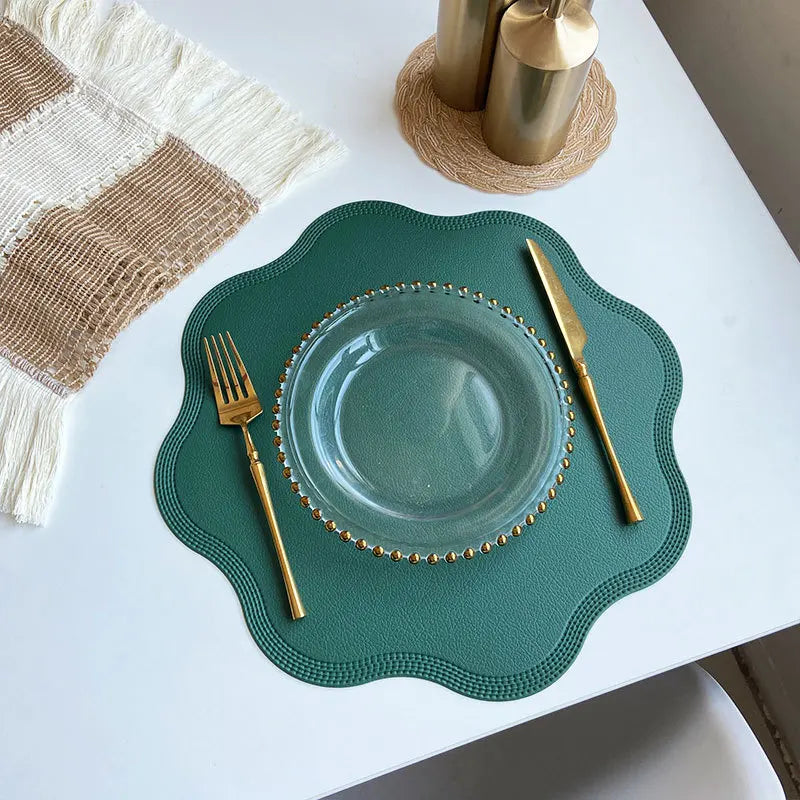 Chic Round Table Mats with Artistic Floral Design – Luxe Collection