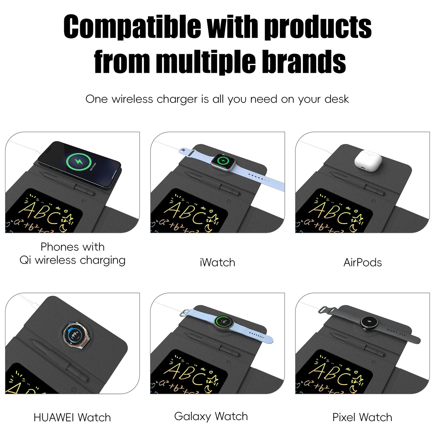 Writing Tablet and Foldable Mouse Pad with Charging Feature