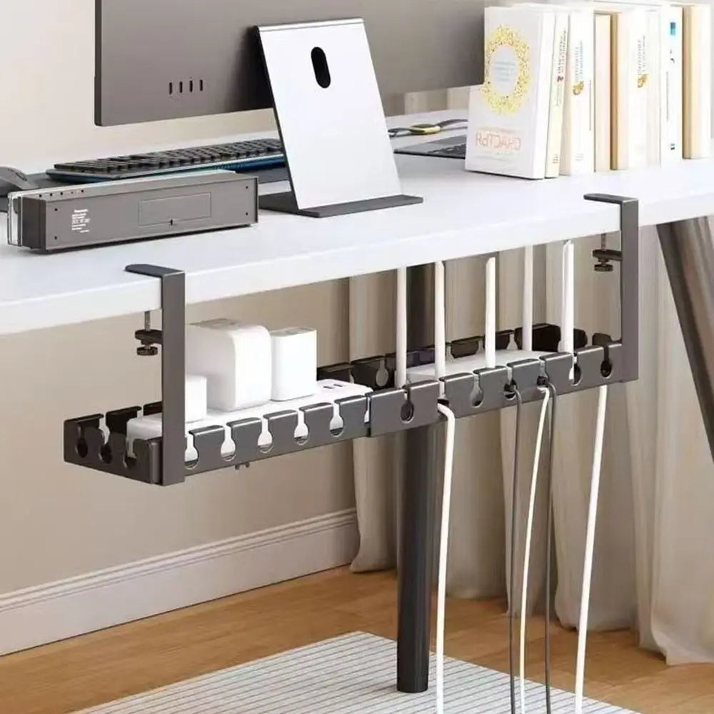 Adjustable Cable Organizer Tray for Under-Desk Use