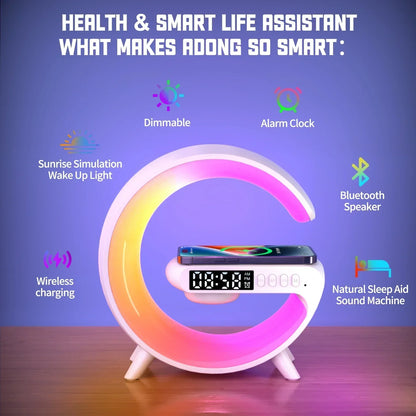 Wireless Charging Stand with RGB Alarm Clock Feature