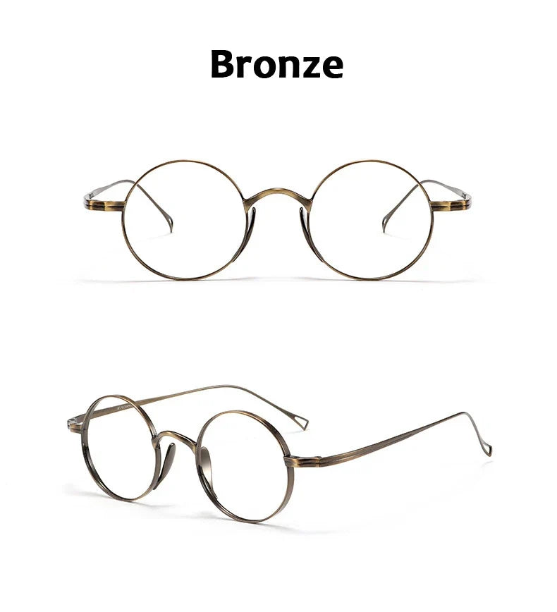 Round Retro Glasses with Titanium Frame