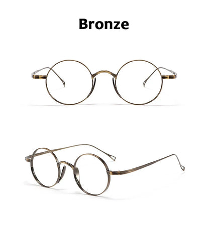 Round Retro Glasses with Titanium Frame