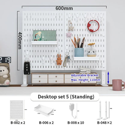 Desktop Organizer with Pegboard Design - Simple Setup, No Drilling Required