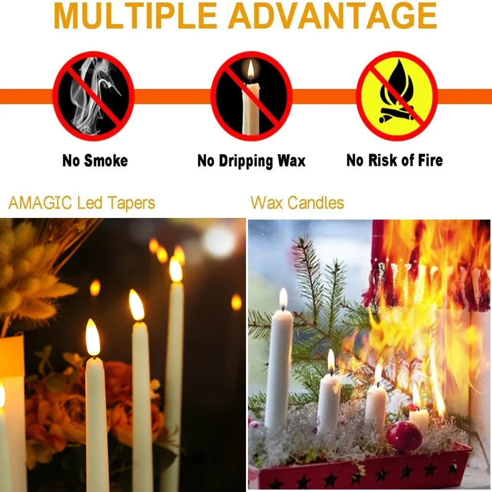 LED Taper Candles without Flame