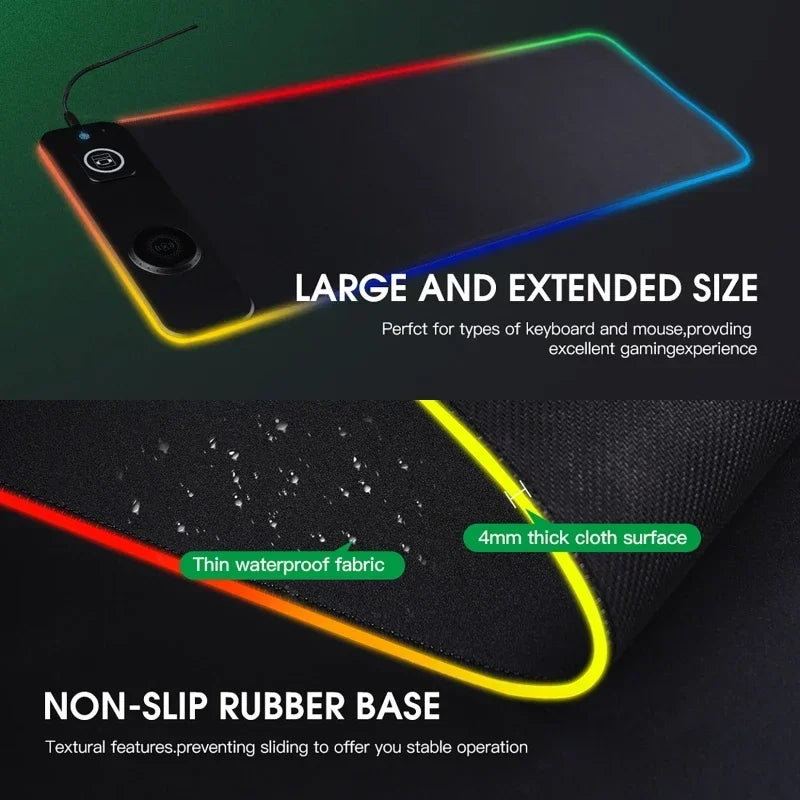 Wireless Desk Pad with RGB Lighting for Keyboard