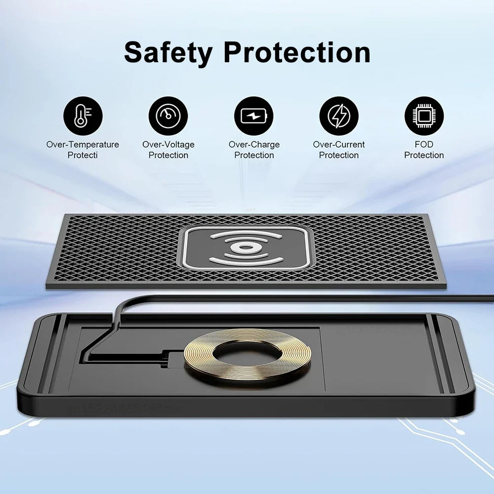 Fast Charging Pad for Cars with Anti-Slip Design