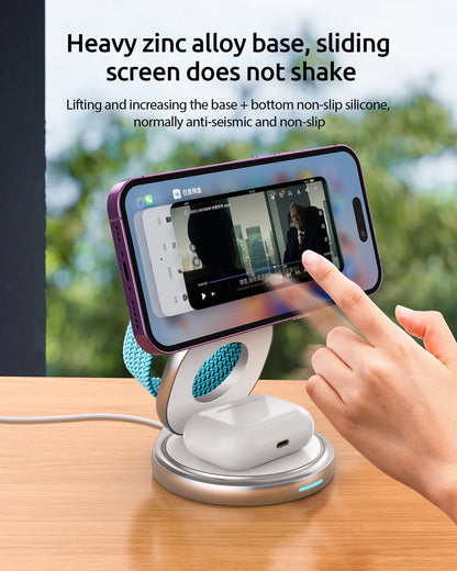 Magnetic Charging Stand with 3-in-1 Rotating Features