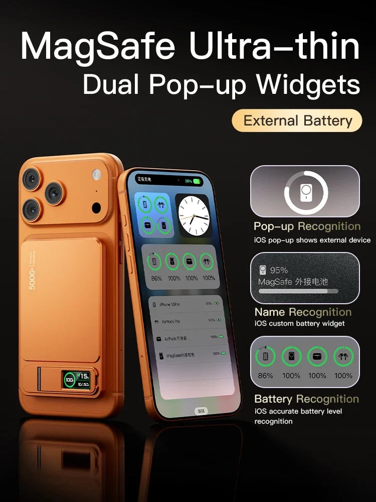 Portable Slim Power Bank with Magnetic Charging Feature