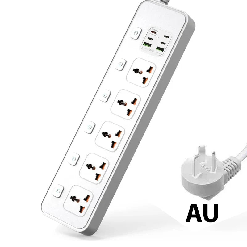 Travel Power Adapter with Multiple Outlets for Global Use