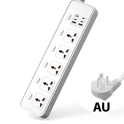 Travel Power Adapter with Multiple Outlets for Global Use