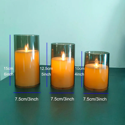 Set of 3 Rechargeable LED Candles with USB Charging