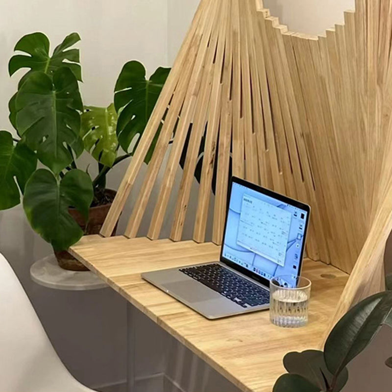 Elegant Semi-Circular Solid Wood Desk for Home Workspace
