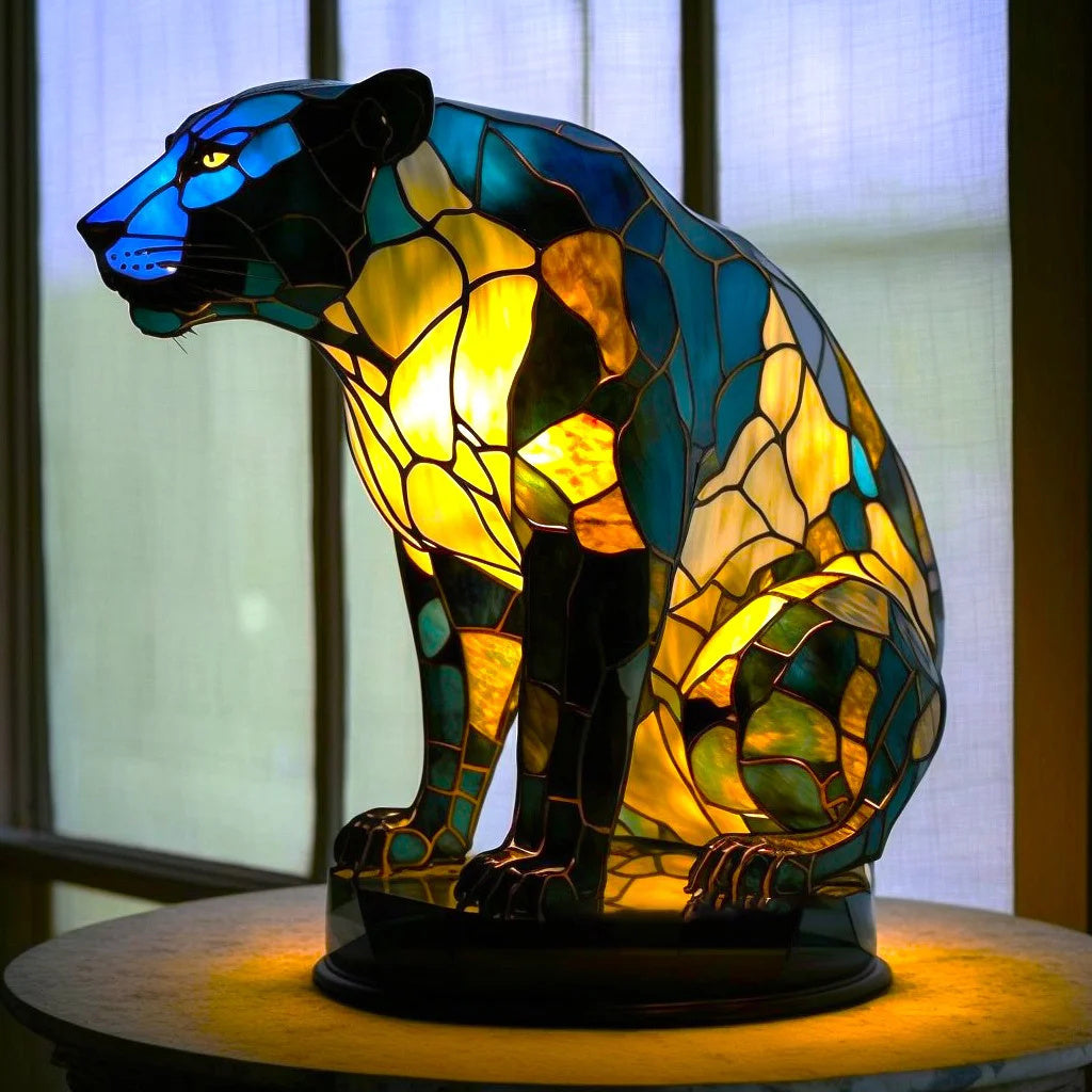 Artistic LED Table Lamp with Vibrant Glass Design
