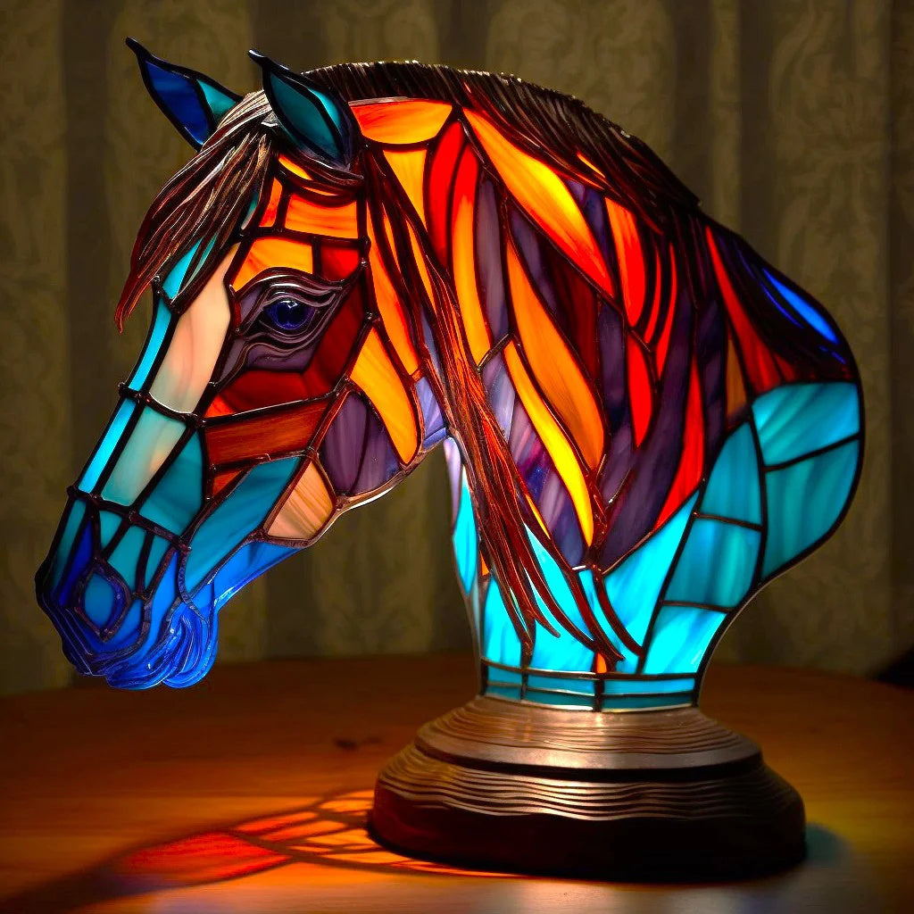 Artistic LED Table Lamp with Vibrant Glass Design