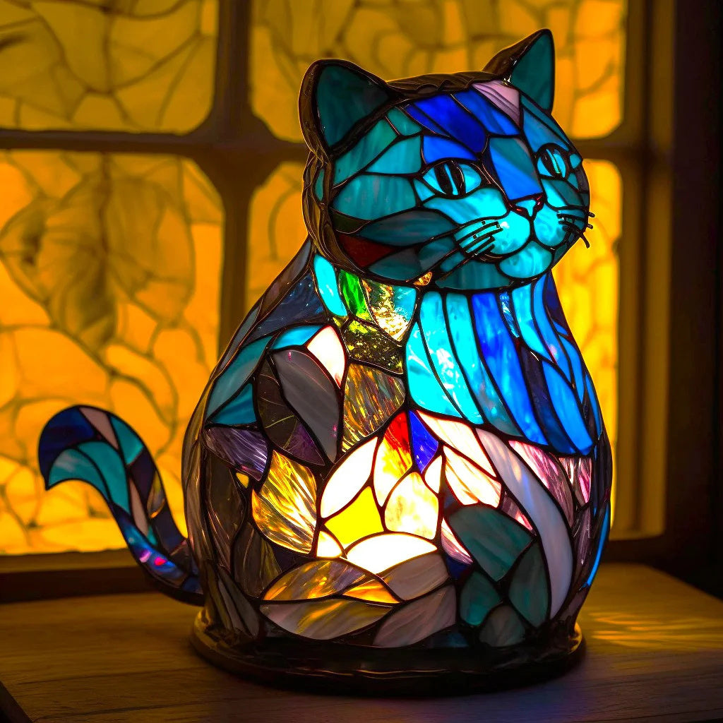 Artistic LED Table Lamp with Vibrant Glass Design