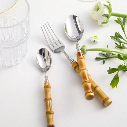 Sustainable Bamboo and Stainless Steel Dining Set