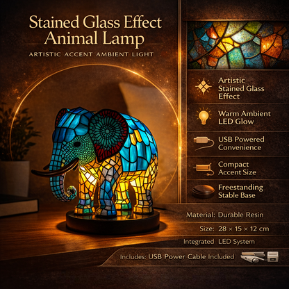 Artistic LED Table Lamp with Vibrant Glass Design
