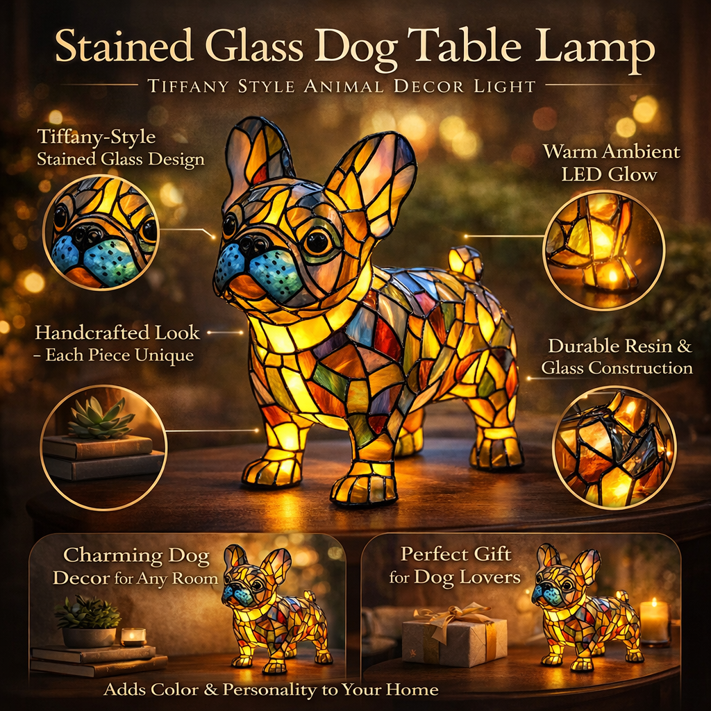 Charming LED Table Lamp with Artistic Canine Design